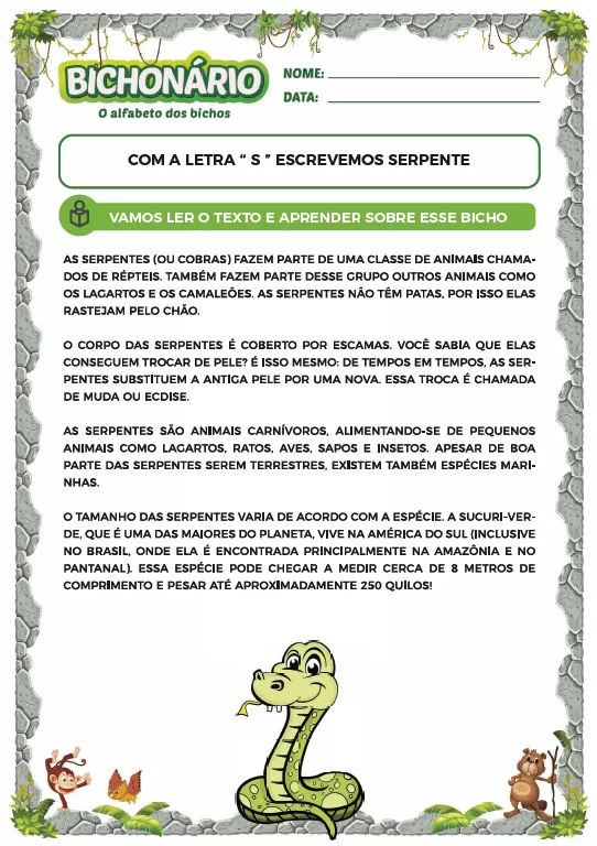 7 Atividades para Alfabetização com o Bichonário